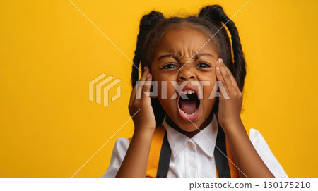 Angry Frustrated Little Girl 130175210