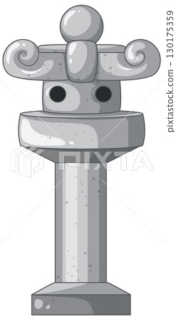 Traditional Japanese Stone Lantern Vector Illustration 130175359