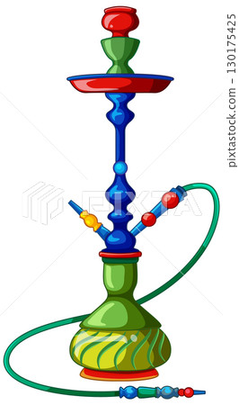 Colorful Middle Eastern Hookah Vector Illustration 130175425