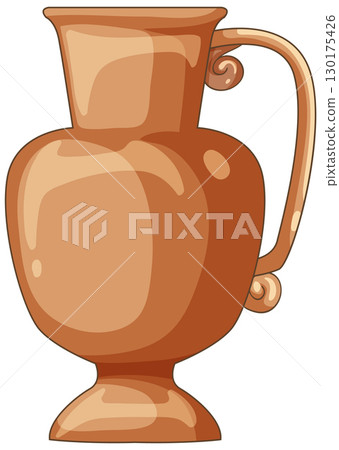 Ancient Middle Eastern Clay Jug Vector Illustration 130175426