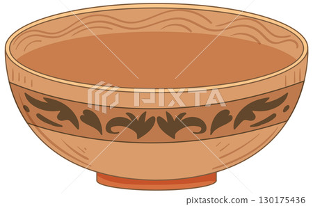 Traditional Middle Eastern Decorative Ceramic Bowl Illustration 130175436