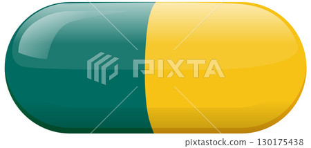 Green and Yellow Vitamin Capsule Vector Illustration Green and Yellow Vitamin Capsule Vector Illustration 130175438