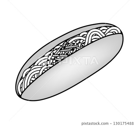 Fried soba bread icon 130175488