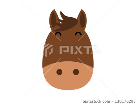 Smiling horse face illustration Smiling horse face illustration 130176295