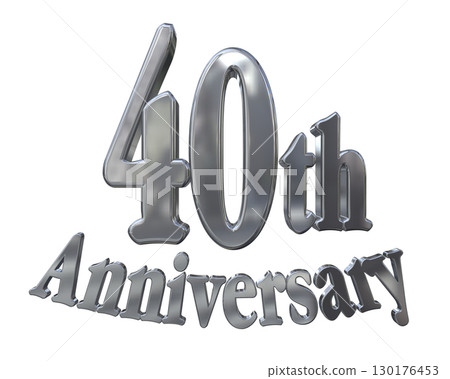 3DCG文字“40週年/40週年紀念馬克·斯帕克” 130176453