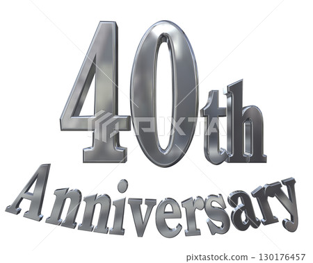 3DCG text "40th Anniversary/40th Anniversary Mark Sparkle" 130176457