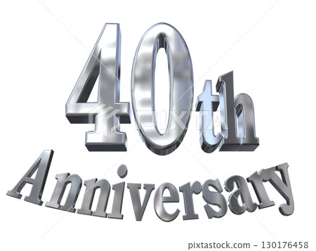 3DCG text "40th Anniversary/40th Anniversary Mark Sparkle" 130176458