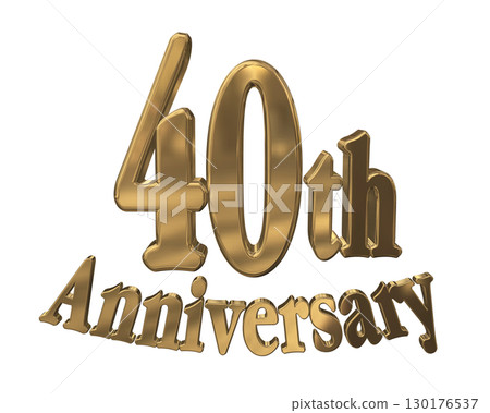 3DCG text "40th Anniversary/40th Anniversary Mark Sparkle" 130176537