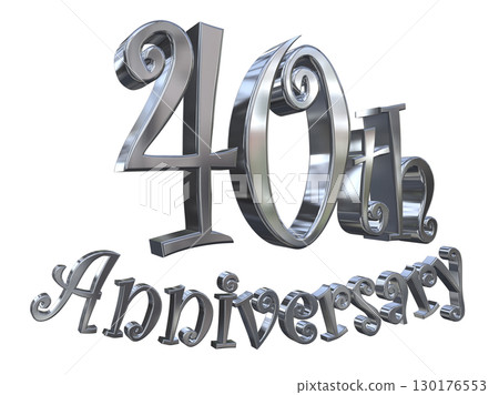 3DCG text "40th Anniversary/40th Anniversary Mark Sparkle" 3DCG text "40th Anniversary/40th Anniversary Mark Sparkle" 130176553
