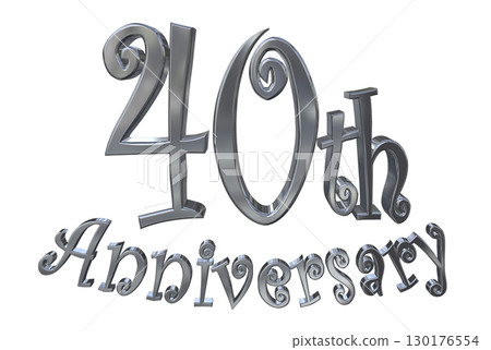 3DCG文字“40週年/40週年紀念馬克·斯帕克” 130176554