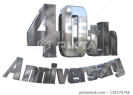 3DCG文字“40週年/40週年紀念馬克·斯帕克” 3DCG文字“40週年/40週年紀念馬克·斯帕克” 130176746