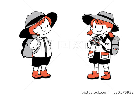 探險家孩子的插圖 130176932