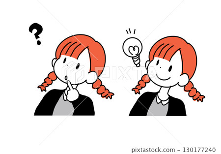 手繪插圖集兒童人物表現出情緒的變化（向量） 130177240