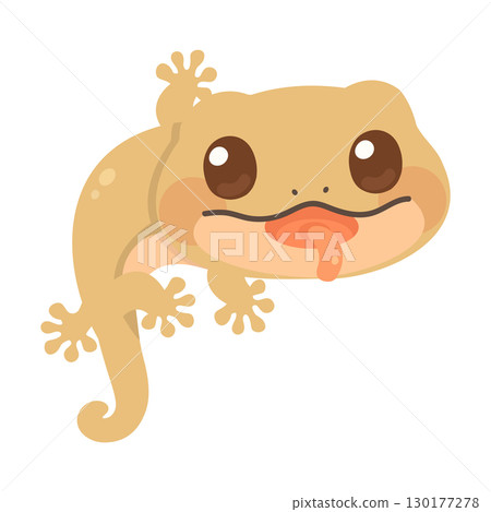 Sweet little gecko cartoon design 130177278