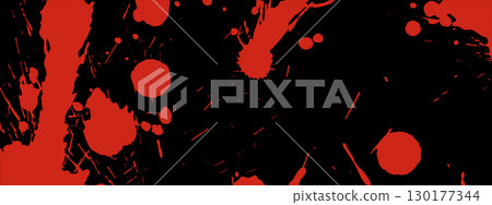 Ink blot blood texture. Red splashes, streaks, and drops for spooky backgrounds. 130177344
