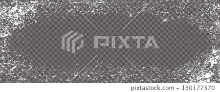 Icy frost frame. Snowflake edges and frozen glass effects. 130177370