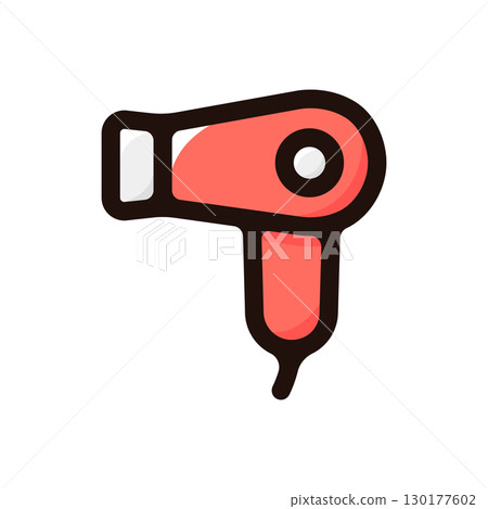 Hair dryer illustration icon (makeup, cosmetic tools, cosmetics material) Hair dryer illustration icon (makeup, cosmetic tools, cosmetics material) 130177602