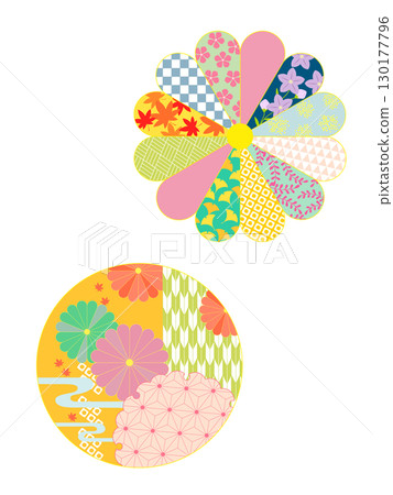 Japanese pattern motif set: Autumn Japanese pattern illustrations Japanese pattern motif set: Autumn Japanese pattern illustrations 130177796