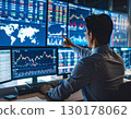 Young business people, traders, investors watching stock price trends 130178062