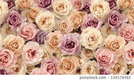 Pink and beige rose background 130178482