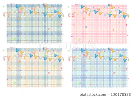 Checkered texture with garland 130178528