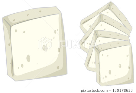 Minimalist Vector Illustration of Tofu Blocks 130178633