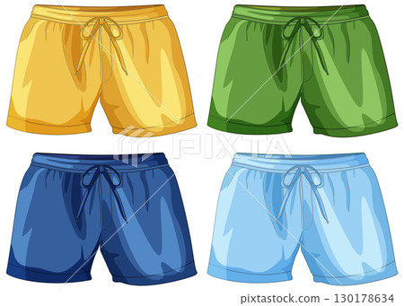 Colorful Vector Illustration of Sports Shorts 130178634
