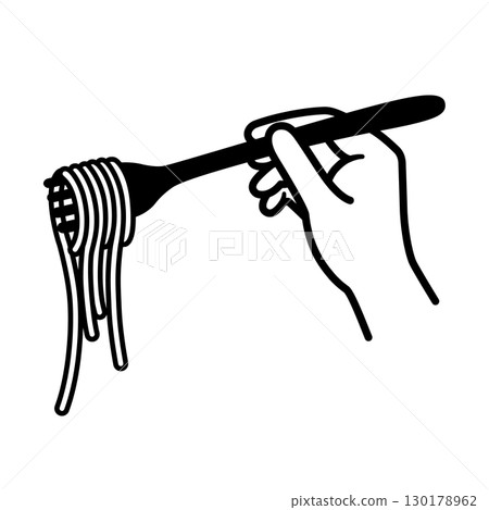 用叉子手工擀麵條的插圖 用叉子手工擀麵條的插圖 130178962