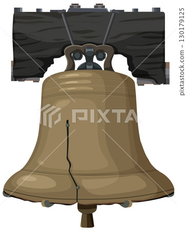 Liberty Bell Vector Illustration with Detailed Design 130179125