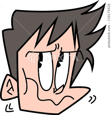 Only a man's face with a frown and muttering Only a man's face with a frown and muttering 130179328