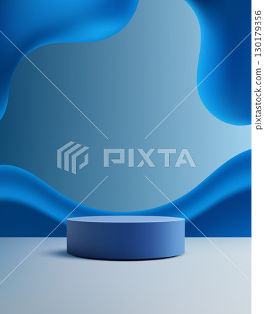 product background podium display in modern blue abstract stage with wavy shapes and reflective surface for elegant minimal showcase design template mockup presentation studio visualization product background podium display in modern blue abstract stage with wavy shapes and reflective surface for elegant minimal showcase design template mockup presentation studio visualization 130179356