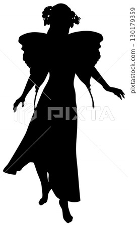 Silhouette of Fairy with Butterfly Wings Silhouette of Fairy with Butterfly Wings 130179359