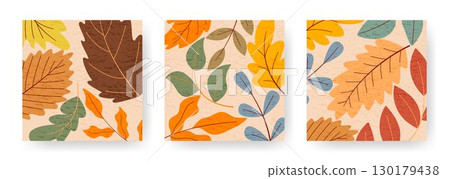 Autumn square templates set for social media Autumn square templates set for social media 130179438