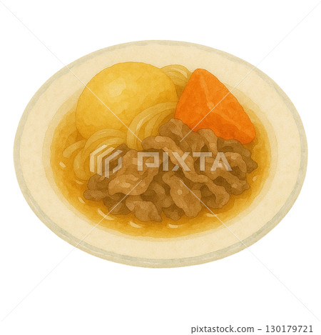 [家常菜]肉和馬鈴薯的插圖 130179721