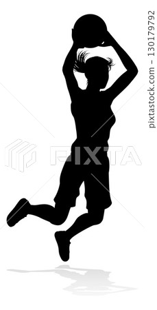 Silhouette Woman Female Sports Basketball Player Silhouette Woman Female Sports Basketball Player 130179792