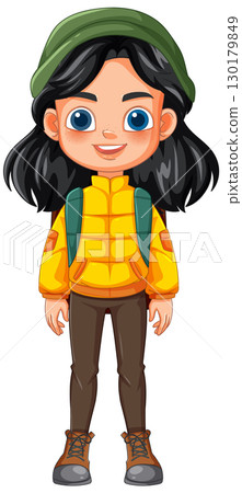 Adventurous Girl Ready for Exploration 130179849