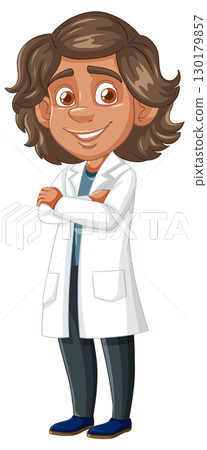 Smiling Young Scientist in White Lab Coat Smiling Young Scientist in White Lab Coat 130179857