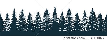 seamless fir tree forest border silhouette isolated vector illustration seamless fir tree forest border silhouette isolated vector illustration 130180027