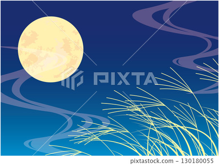 Autumn moon viewing background 130180055