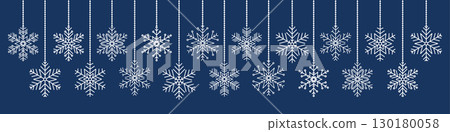 set of hanging different snowflakes christmas decoration vector illustration set of hanging different snowflakes christmas decoration vector illustration 130180058