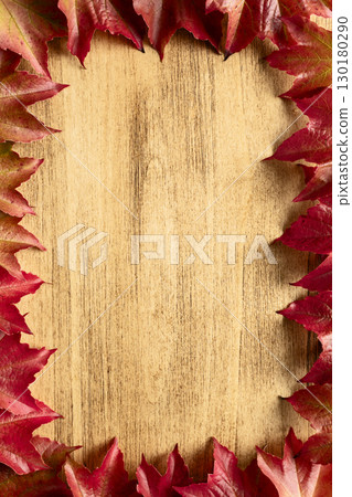 Wooden Background  Autumn Leaves  Thanksgiving Concept 130180290