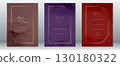 Luxury Wedding Invitation Set with Burgundy, Purple, and Red Marble and Gold Frames 130180322