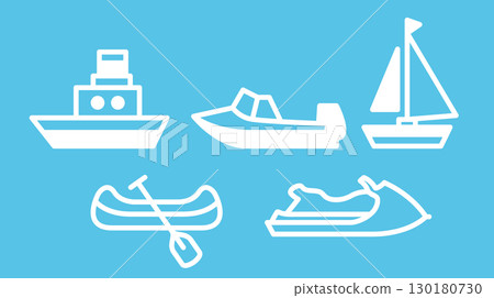 Summer sea vehicles ships cargo ships jet skis canoes sea kayaks yachts motorboats leisure boats 130180730