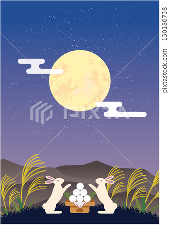 秋季賞月背景 130180738