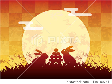 秋季賞月背景 130180741