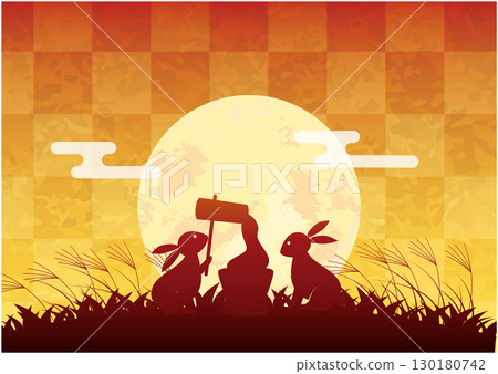 Autumn moon viewing background 130180742