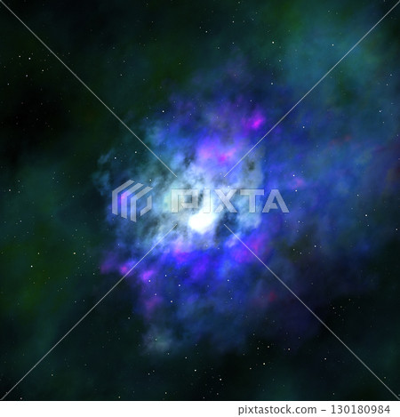 Cosmic landscape, awesome glowing huge nebula with young stars. Cosmic landscape, awesome glowing huge nebula with young stars. 130180984