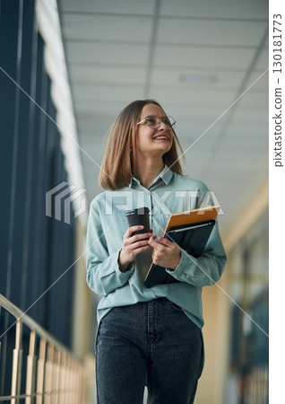 Young woman in airport hall 130181773