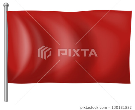 Waving Red Flag on Silver Flagpole Vector Illustration Waving Red Flag on Silver Flagpole Vector Illustration 130181882