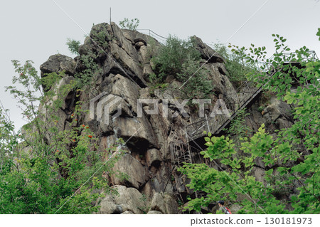 Sokolik and Krzyzna Gora are two nearby peaks in the Sokole Mountains in the Rudawy Janowickie. Poland, lover silesia  130181973